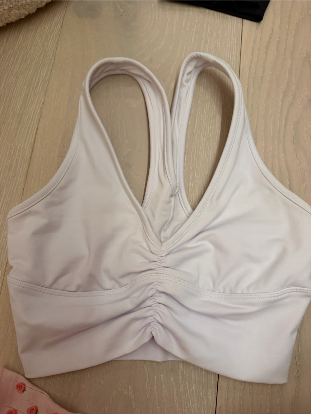 Alo Women's White Ruched Comfort Bralette